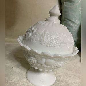 Westmoreland milk glass covered dish